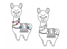 Stickdatei - Lama 2 Line Art